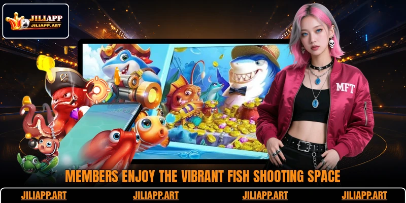 Members enjoy the vibrant fish shooting space