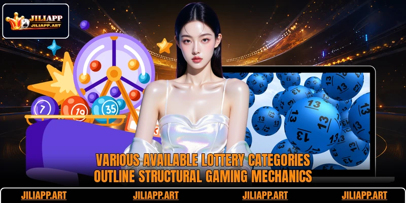 Various available lottery categories outline structural gaming mechanics